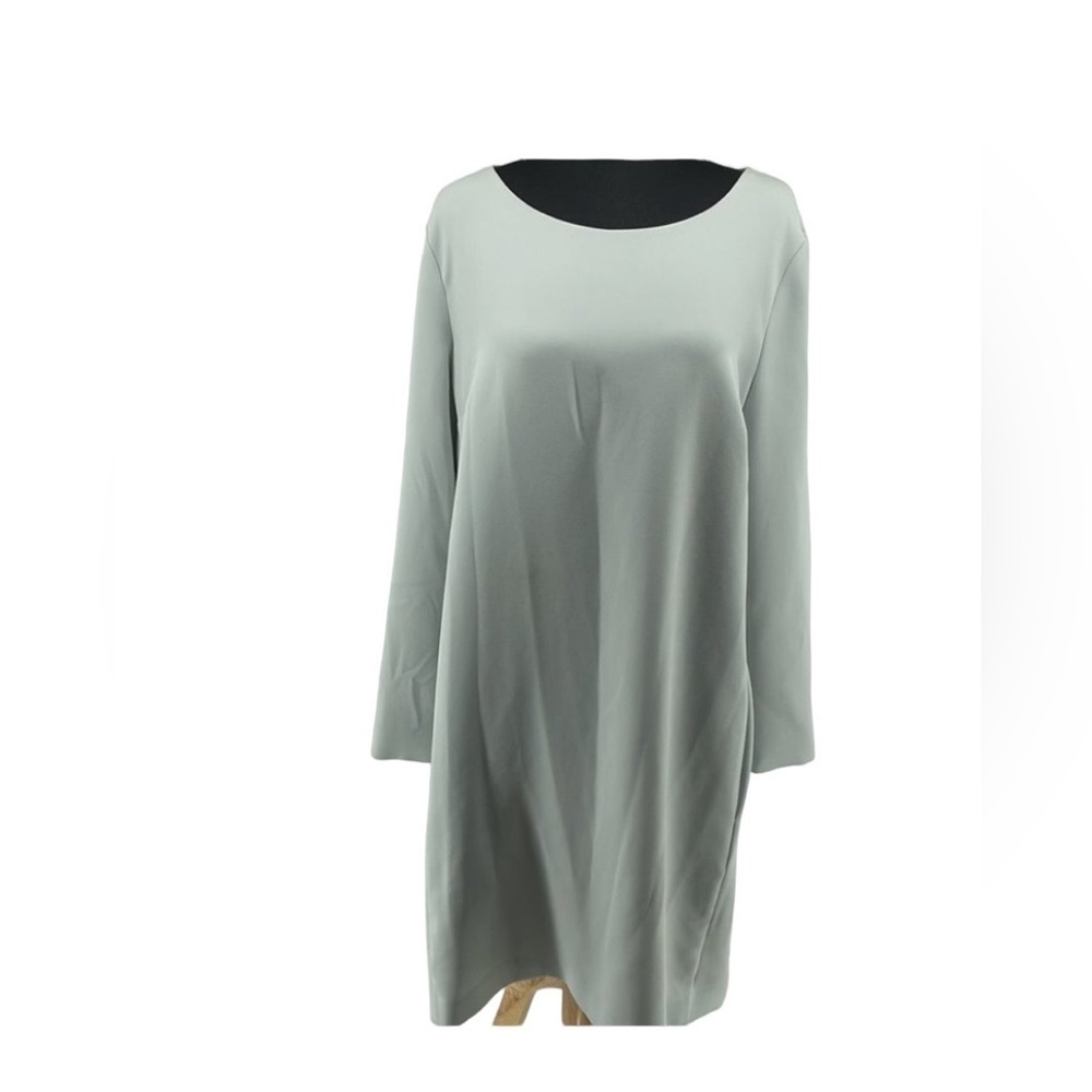𝅺THEORY sheath dress with pockets grey long sleeve lined career sz lg